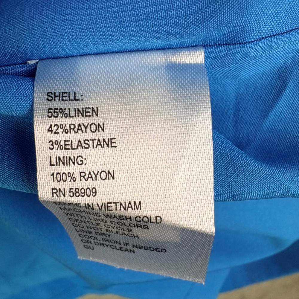 Gianni Bini Womens XL Blue Linen Blend Mini Dress Spaghetti Strap Summer Coastal - Picture 8 of 14